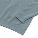 Embroidered, pigment-dyed hoodie